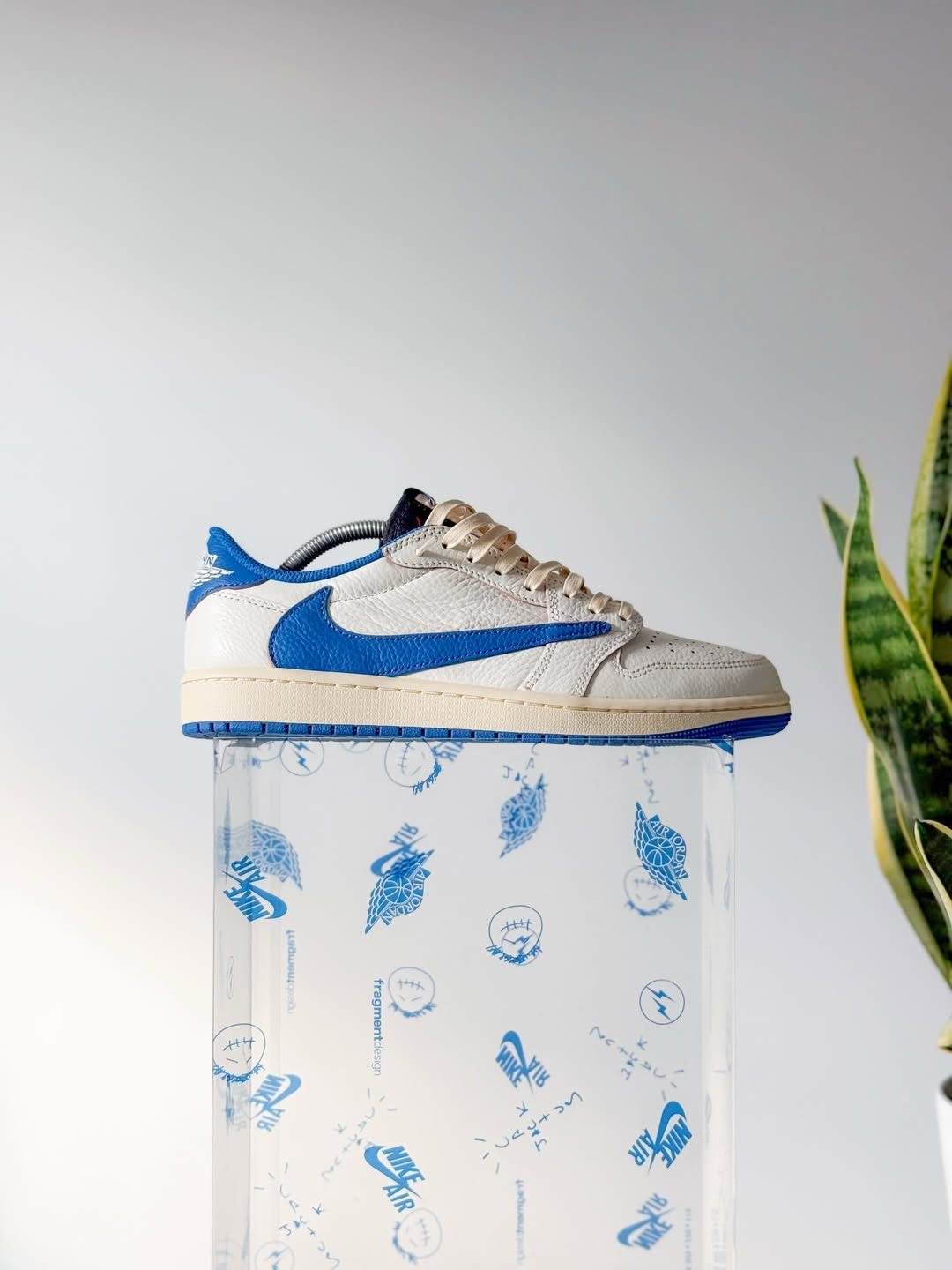 Air Jordan 1 Retro Low SP Fragment x Travis Scott Sail Military Blue