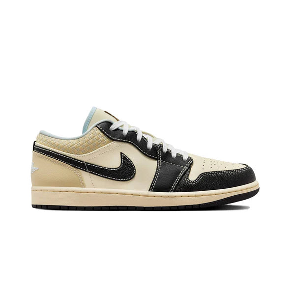 Air Jordan 1 Retro Low Coconut Milk Black Muslin Sneakers
