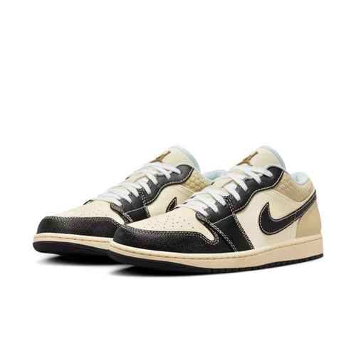Air Jordan 1 Retro Low Coconut Milk Black Muslin Sneakers